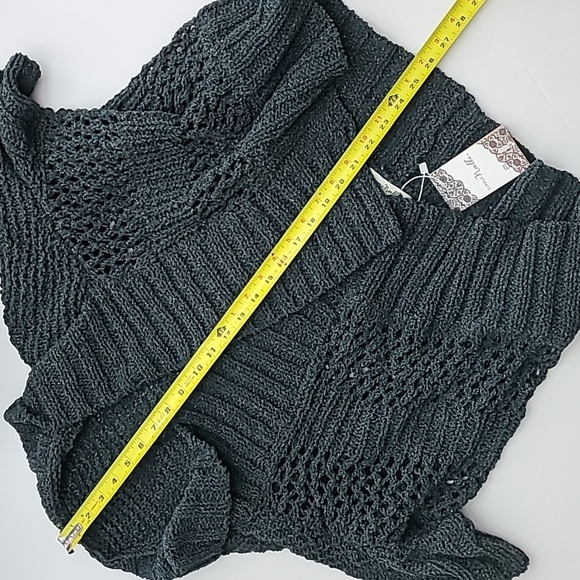 Simply Noelle Womens Flip to Wear Long/Short Green Knit Cardigan Wrap Sweater OS - Picture 12 of 13